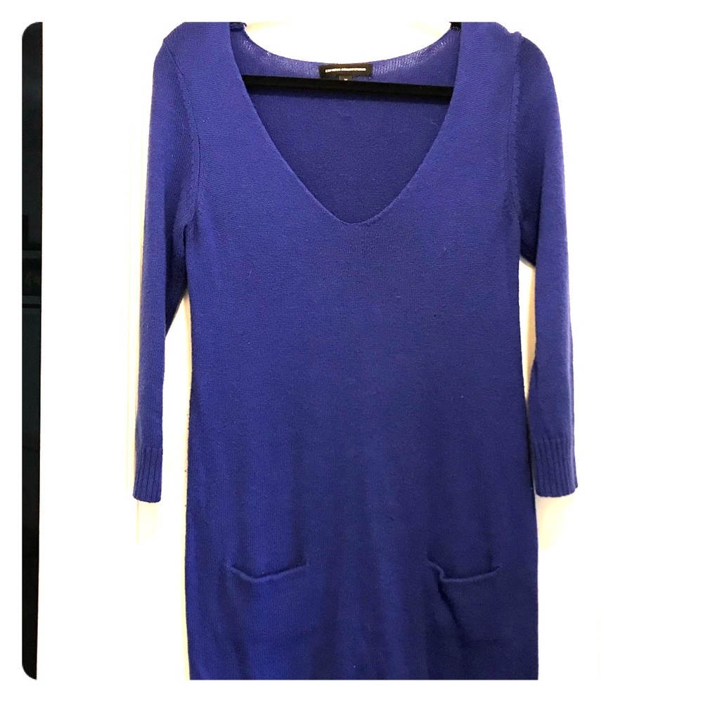 Blue sweater dress